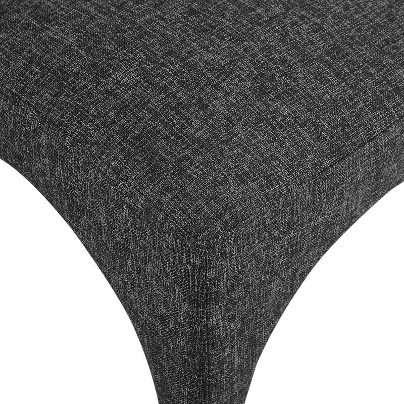 Meridian Furniture Gramercy Black Linen Textured Fabric Dining Chair, Set of 2