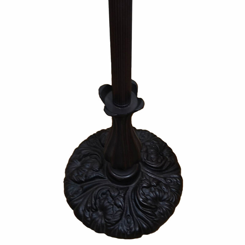 Hivvago 62" Brown And White Floor Lamp With White Glass Bowl Shade