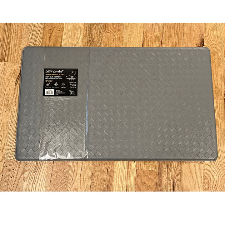 RT Designers Collection Anti-Fatigue Premium High Quality Emboss Mat 18" x 30" Silver