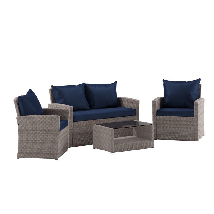 4PC Black Patio Set