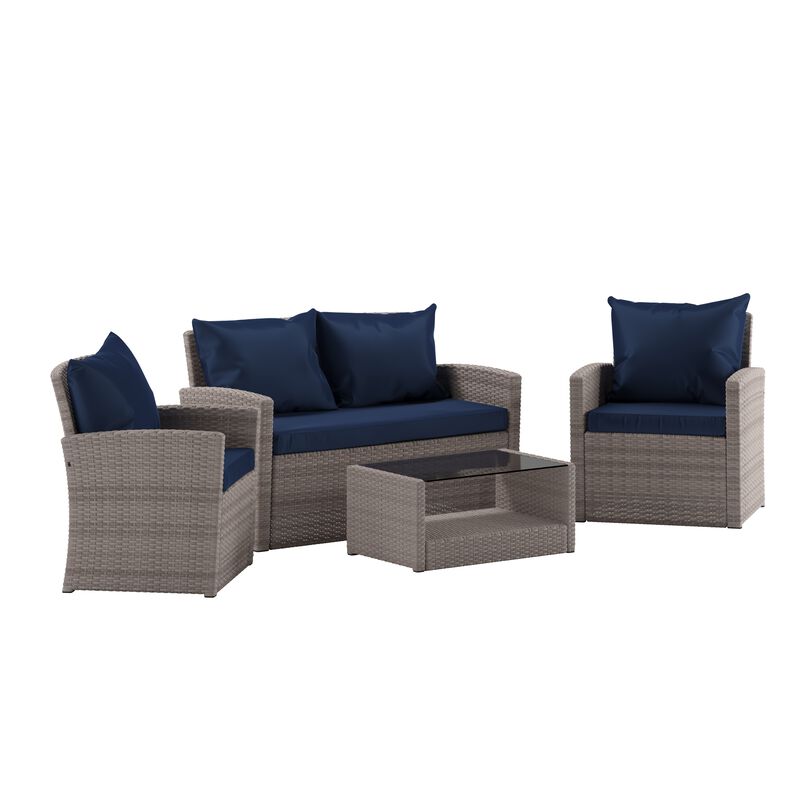 4PC Black Patio Set