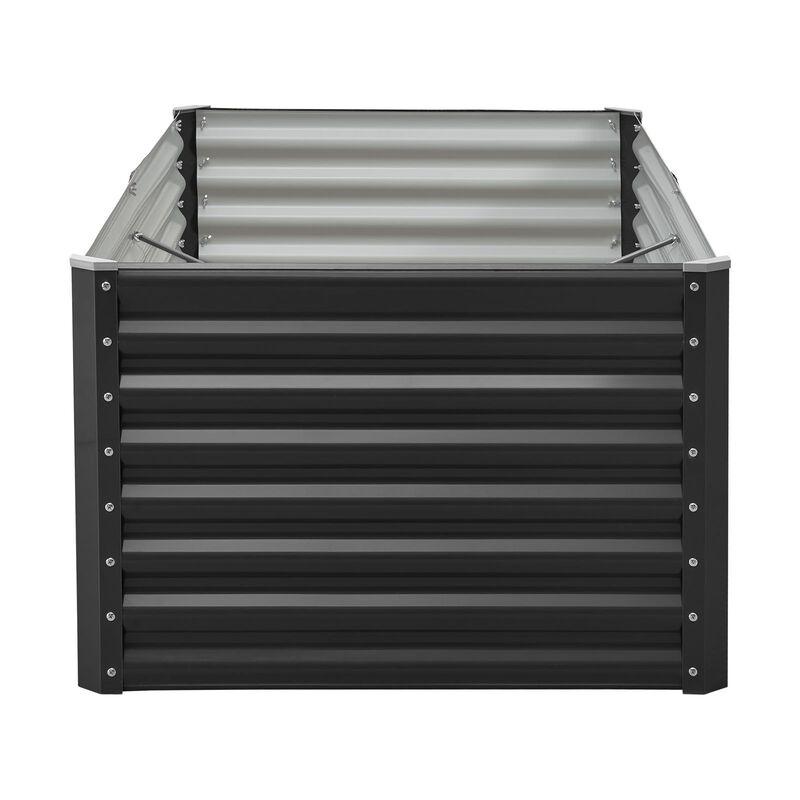 Large Metal Planter Box with Open Base for Garden Vegetables and Herbs-Dark Grey image number 0
