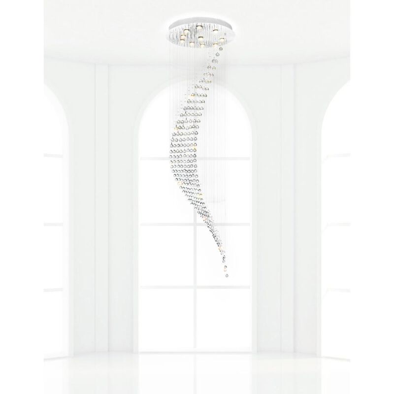 Ribbon 8 Light Flush Mount With Chrome Finish