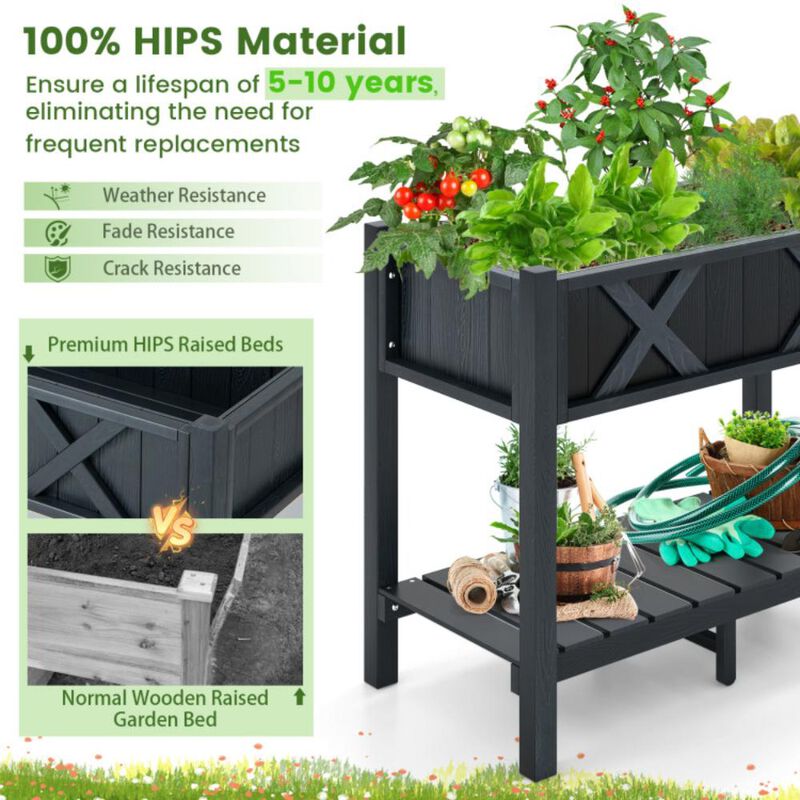 Hivvago HIPS Raised Garden Bed Poly Wood Elevated Planter Box