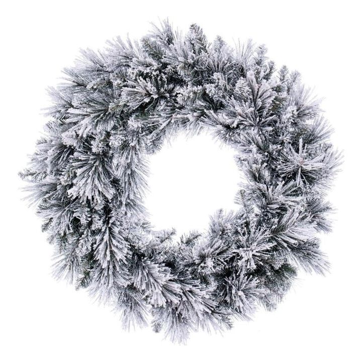30" Flocked Jackson Pine Wreath 165T