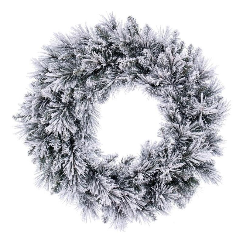 30" Flocked Jackson Pine Wreath 165T image number 0