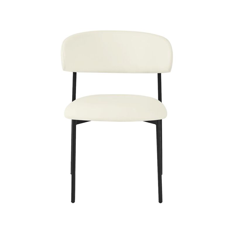 Meridian Furniture Lupita Cream Vegan Leather Dining Chair, Set of 2