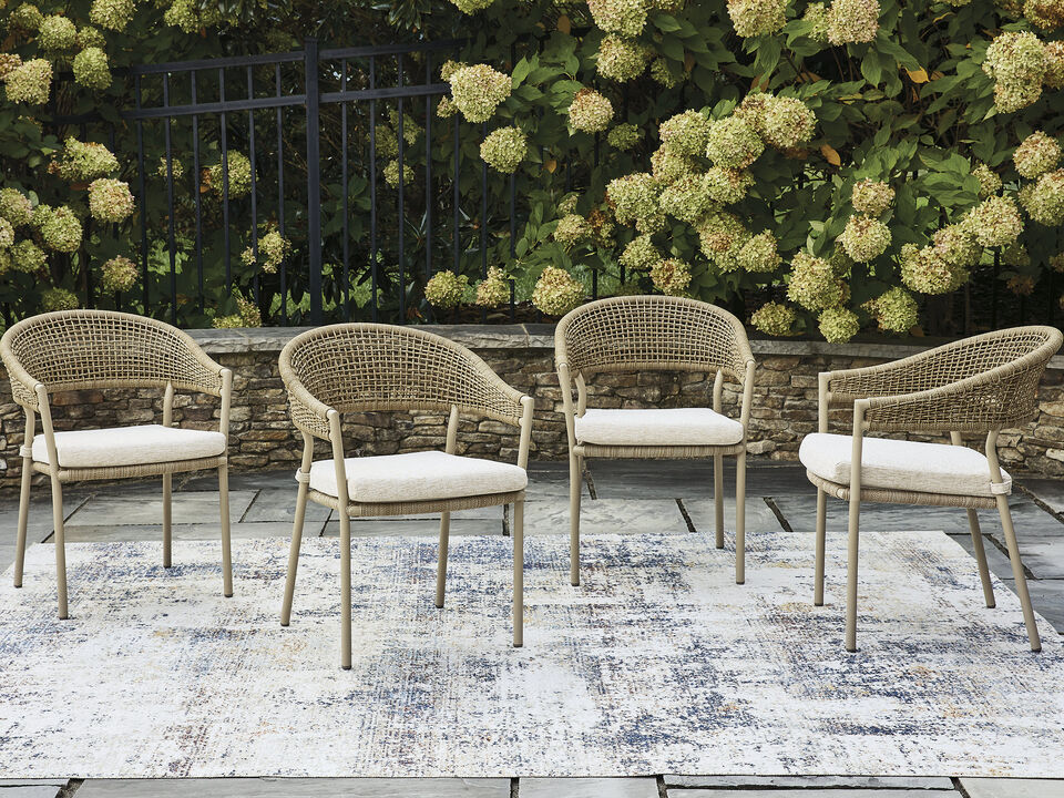Ocean Park Outdoor Arm Chair with Cushion (Set of 4)