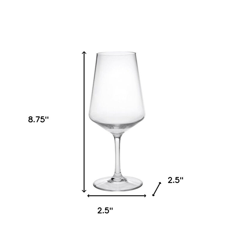 Four-Piece Tritan Plastic Stemmed Wine Glasses for All-Purpose Use