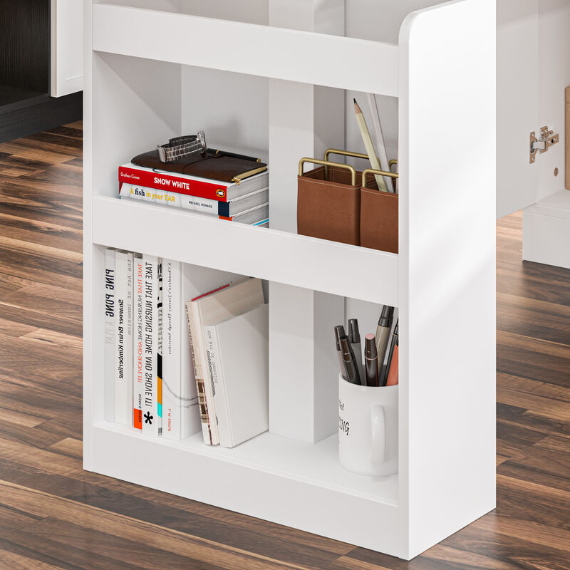 FUFU&GAGA L-Shaped Height Adjustable Standing Desk with Memory Preset Controller, Ergonomic Sit-Stand Home Office Desk (63 in. L x 63 in. W x 28.4–45.8 in. H), White