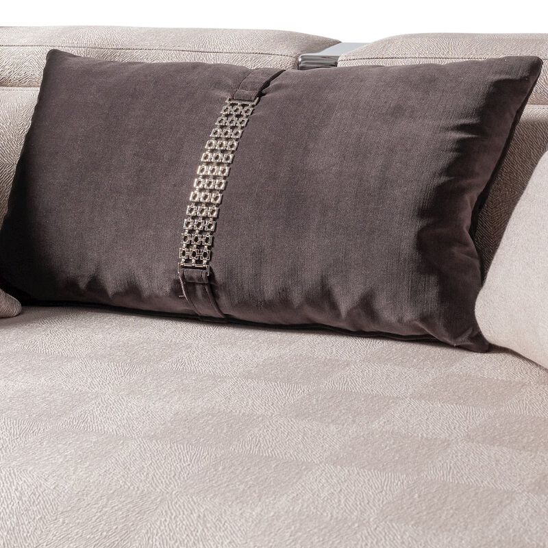 Michael Amini Carmela Mansion Sofa - Zinc/Silver