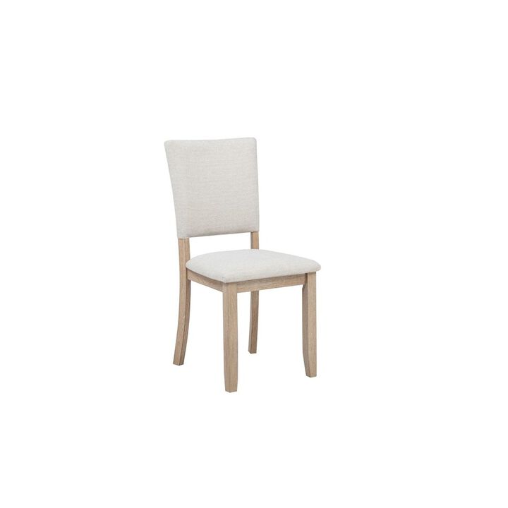 Camden Upholstered Dining Chair, Set of 2, Beige/Light Oak