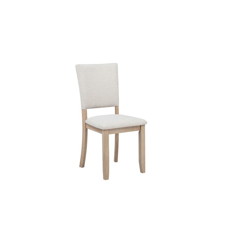 Camden Upholstered Dining Chair, Set of 2, Beige/Light Oak