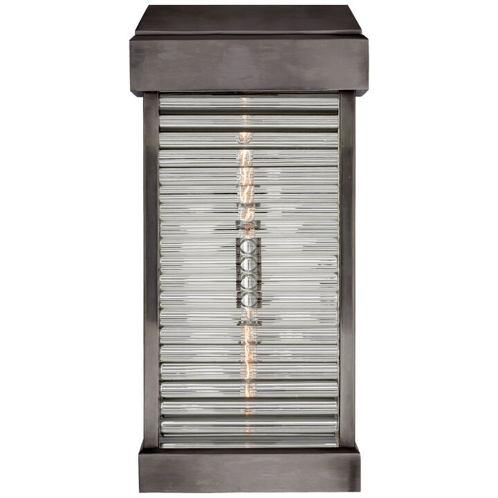 Dunmore Large Curved Glass Louver Sconce in Bronze