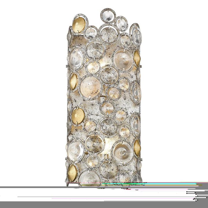 Hivvago Vitozzi 2-Light Antique Silver Leaf Sconce