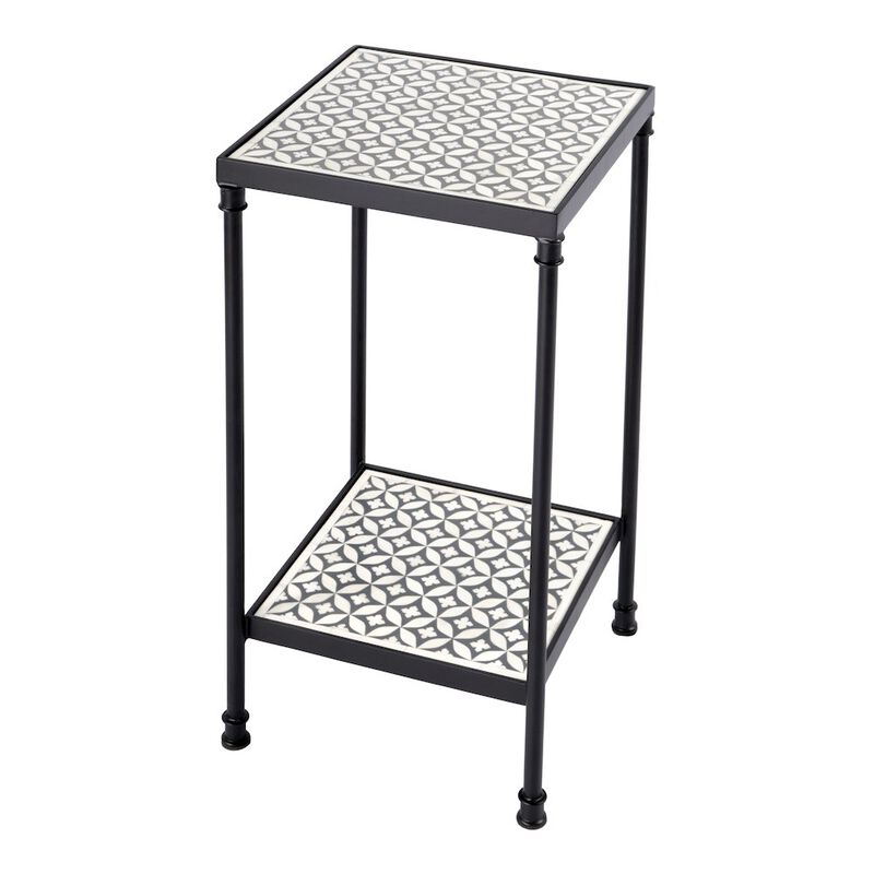 Butler Specialty Lana Resin and Bone Inlay Side Table, Gray