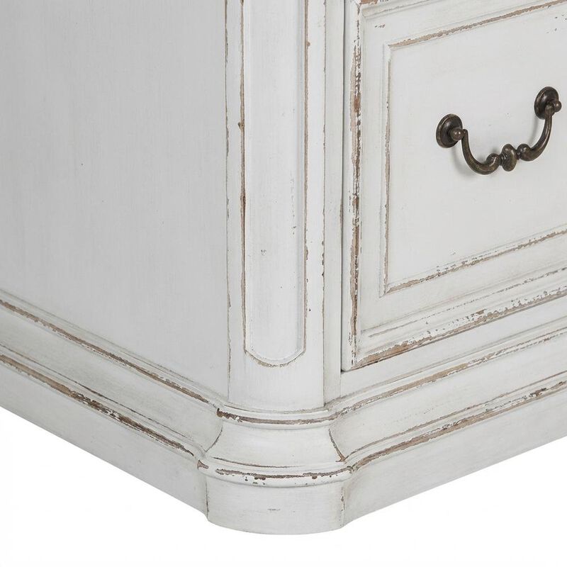 Liberty Furniture Antique White Credenza with Weathered Finish and Rubberwood Construction image number 5