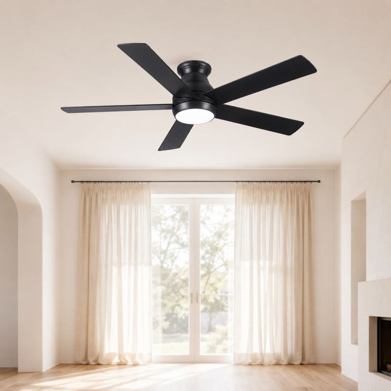 ELEMENT ACE Low Profile Ceiling Fan with Dimmable LED Light, Remote Control, Reversible Energy Efficient DC Motor image number 2
