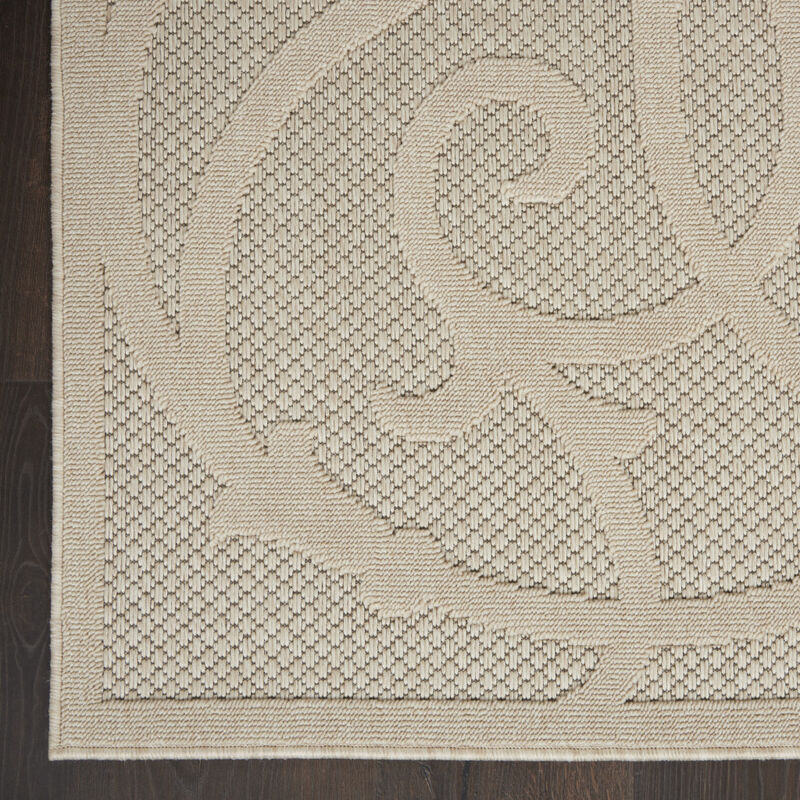 HomeRoots 6' X 9' Cream And Beige Trellis Indoor Outdoor Area Rug image number 2