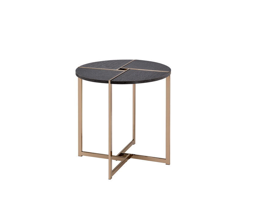 ACME Bromia End Table, Black & Champagne