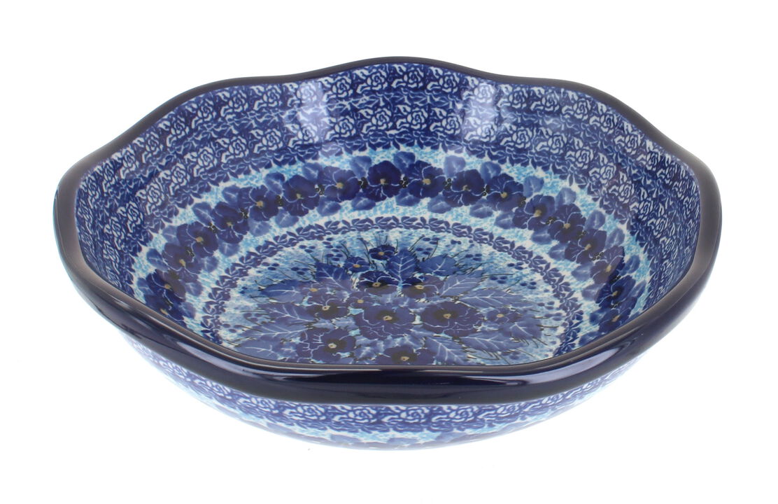 Blue Rose Polish Pottery Eliza Large Scallop Bowl