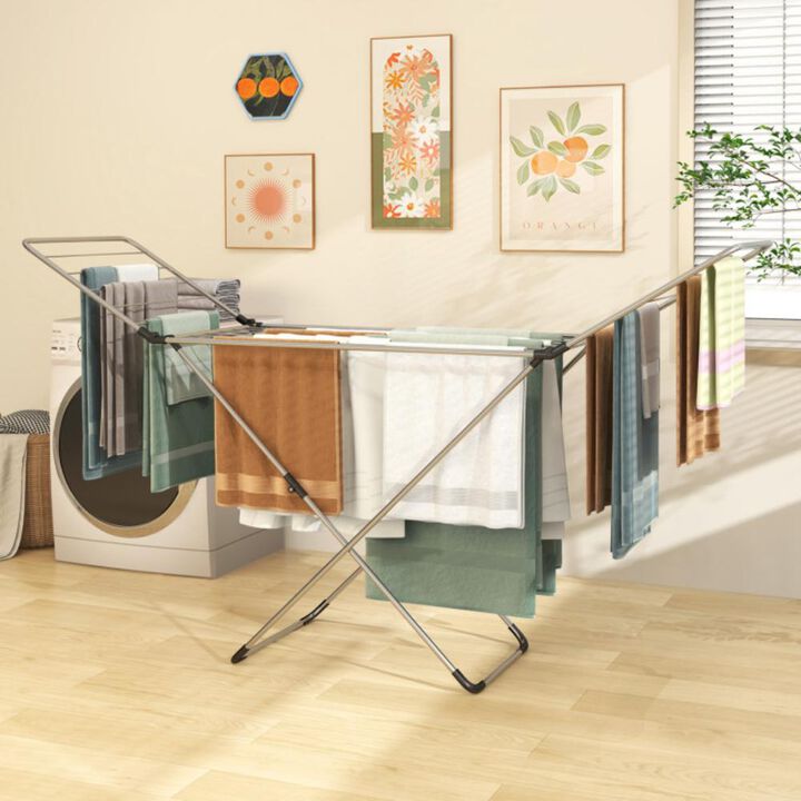 Hivvago Folding Clothes Drying Rack with Adjustable Wings for Indoor and Outdoor Use