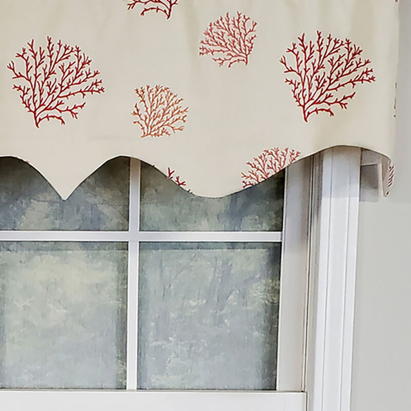 RLF Home Luxurious Modern Design Classic Deep-Sea Regal Style Window Valance 50" x 17" Coral