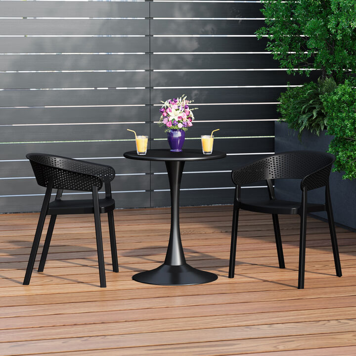 WestinTrends Outdoor Modern Stackable Plastic Resin Patio Dining Armchair (Set of 2)