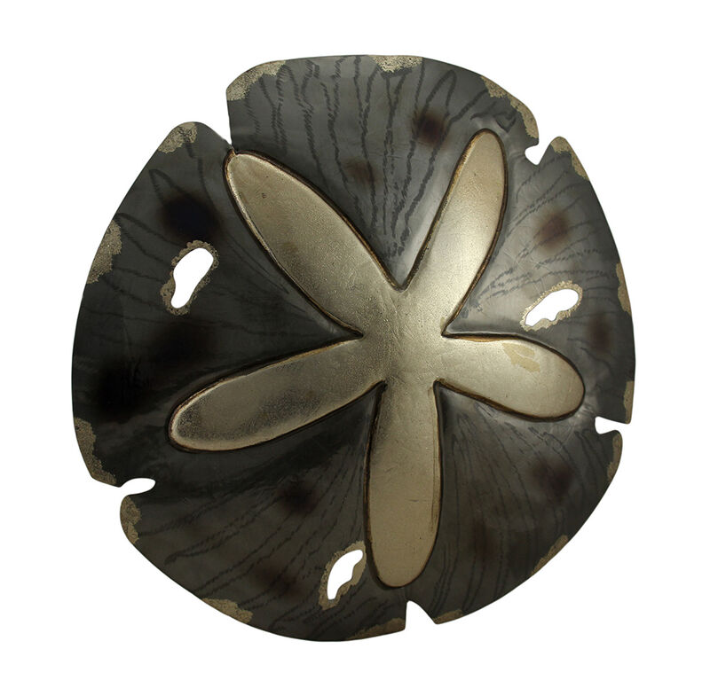 Sparkling Glossy Metal Sand Dollar Wall Sculpture 18 Inch image number 0