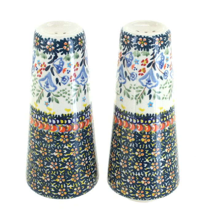 Blue Rose Polish Pottery Peach Blossom Salt & Pepper Shakers