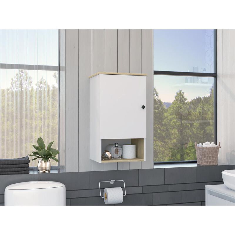 Arya Medicine Cabinet - Light Oak - White