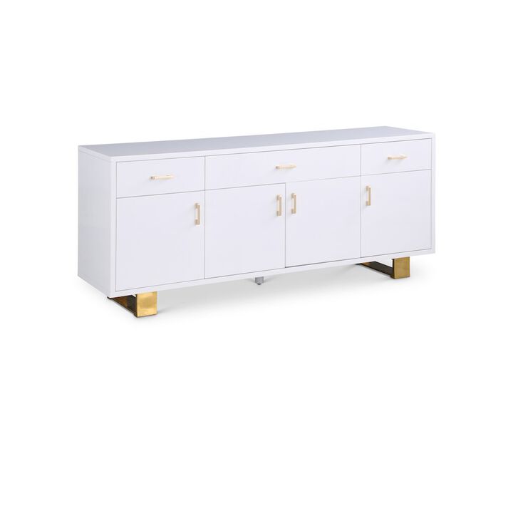 Meridian Furniture Excel White Lacquer Sideboard/Buffet