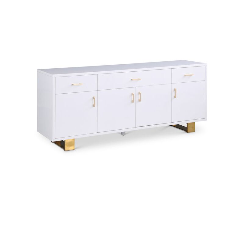 Meridian Furniture Excel White Lacquer Sideboard/Buffet