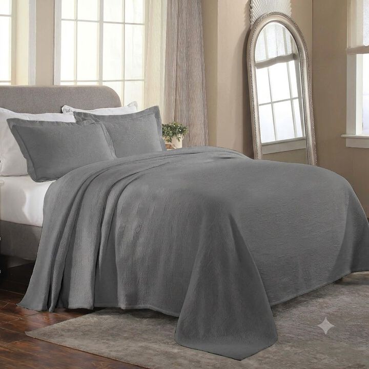Medallion Pattern Cotton Jacquard Bedspread Set for Full Bedroom Update