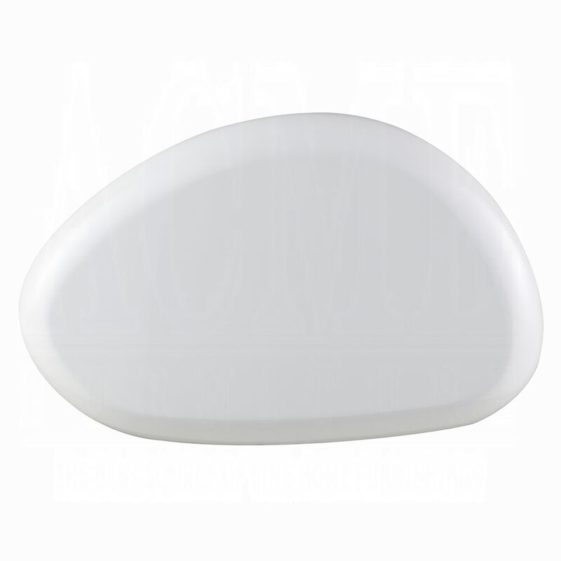 Vayu Coffee Table, 30 Inch Asymmetric Pebble Design, High Gloss White image number 4