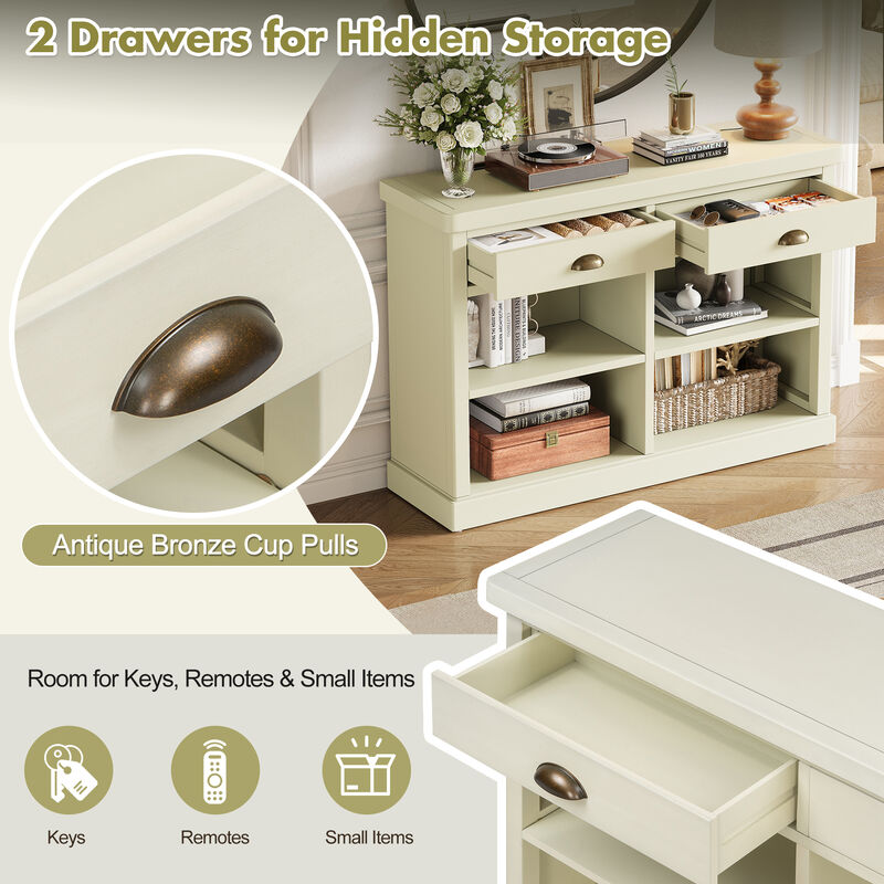 Hegrer 2 Drawers and Open Storage Shelves  Console Table image number 5