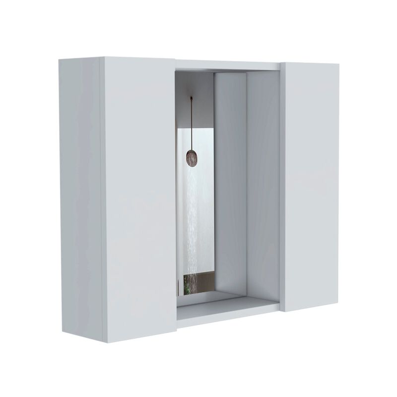 Artemisa Medicine Cabinet, Double Door, Mirror, One External Shelf  -Light Gray image number 1