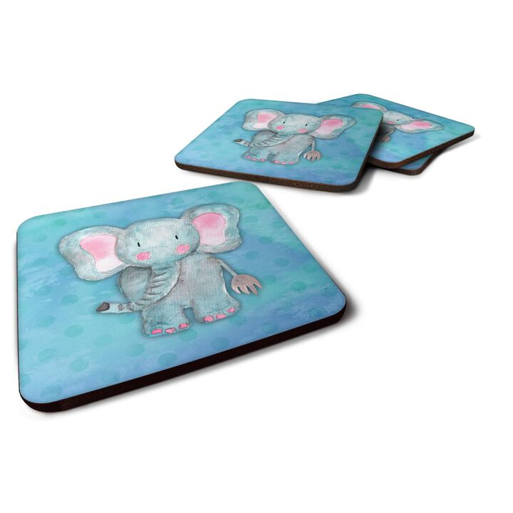 Caroline's Treasures Blue Elepant Watercolor Decorative coasters, 3.5, Multicolor
