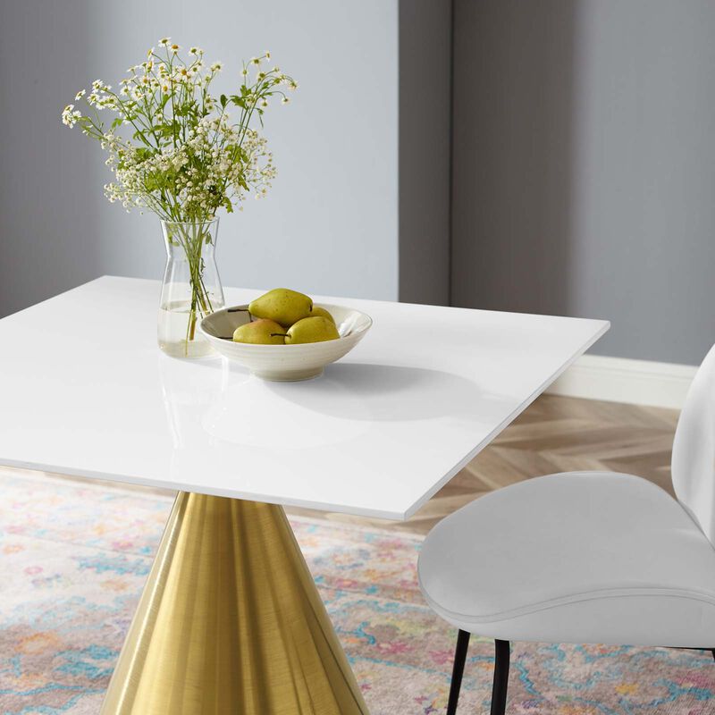 Modway - Tupelo 36" Square Dining Table Gold White