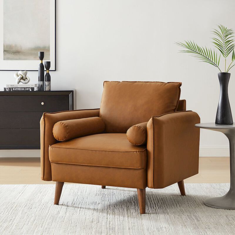 Revive Upholstered Vegan Leather Accent Armchair image number 7