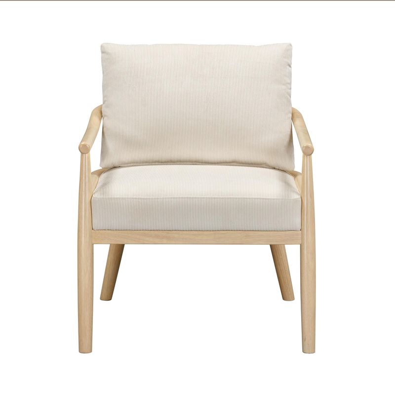 Tov Furniture Dixie Cream Chenille Velvet Accent Chair image number 2
