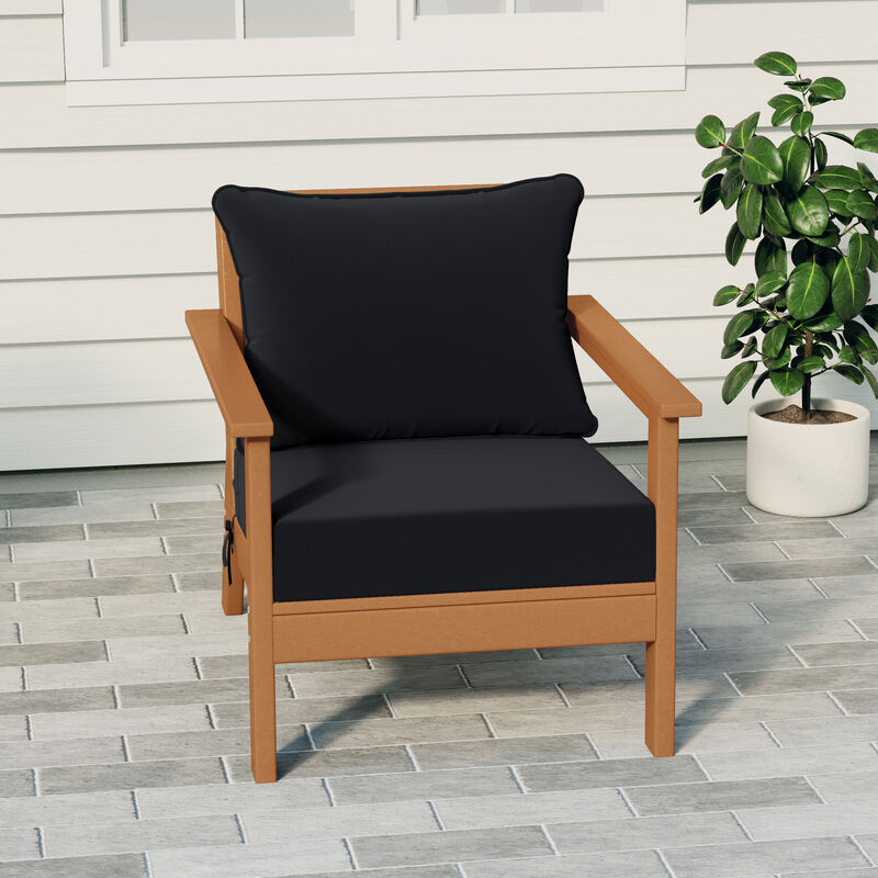 WestinTrends Outdoor Modern HDPE Patio Club Chair with Deep Seat Cushions