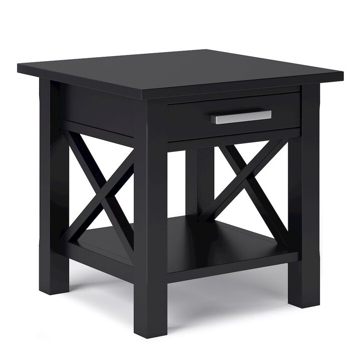 Simpli Home Kitchener Solid Wood End Table In Black
