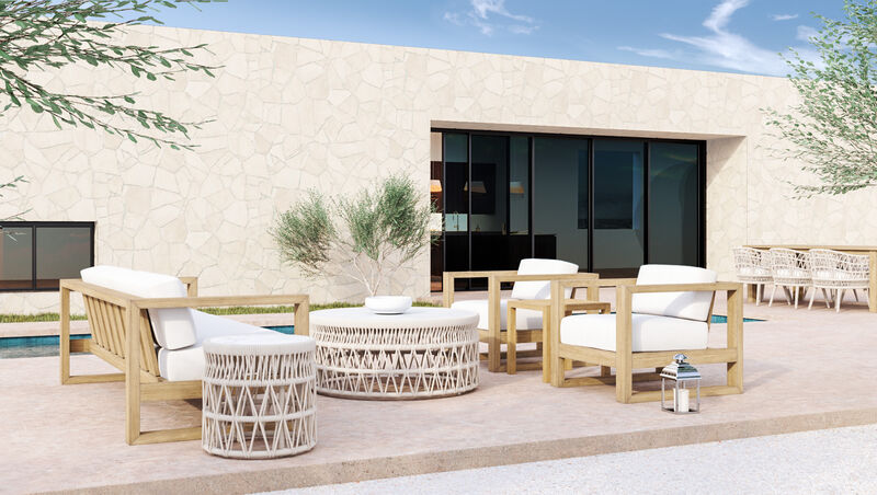 Dana Coffee Table with Honed Carrara Marble Top