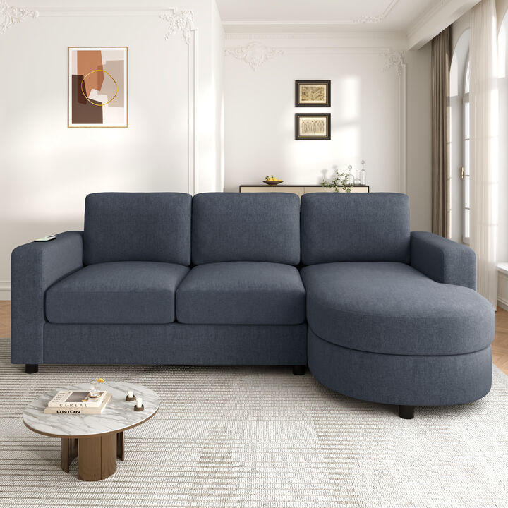 Merax Modern Sectional Sofa  L-shaped Sofa Couch with a Curved Chaise Lounge