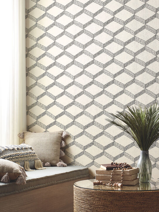 Palisades Paperweave Beige Wallpaper