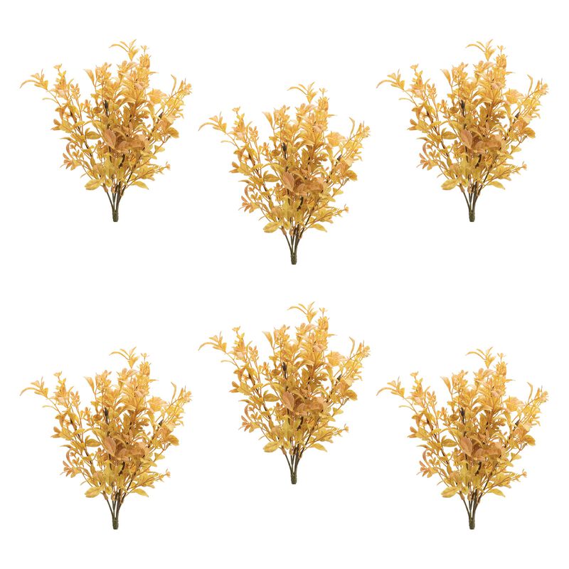 Decorative Mixed Foliage Bush Set of 6 for DIY Fall Wreaths or Table Accents