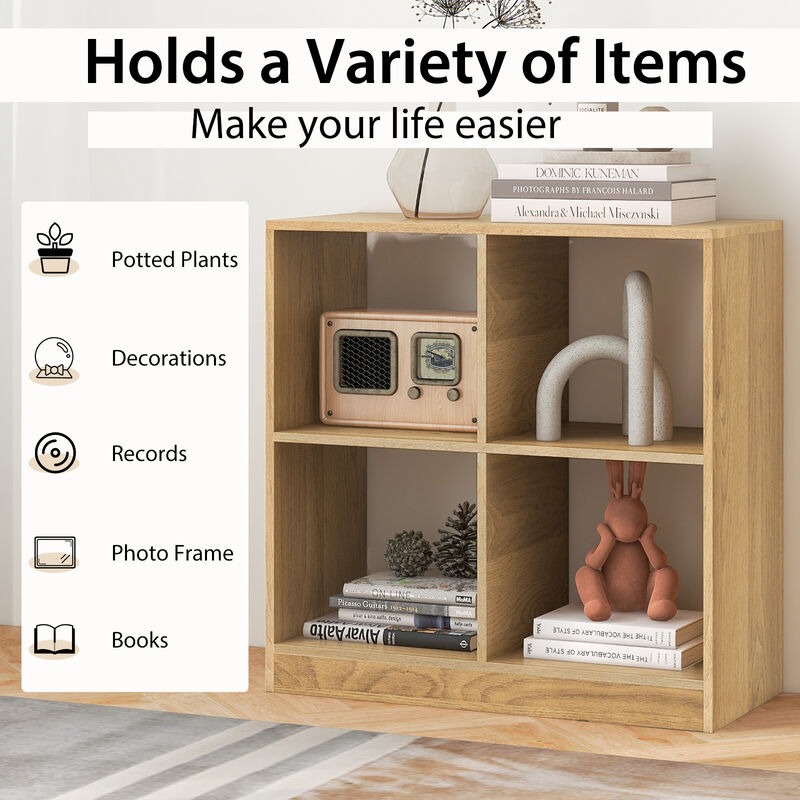 4-Cube Kids Bookcase with Open Shelves