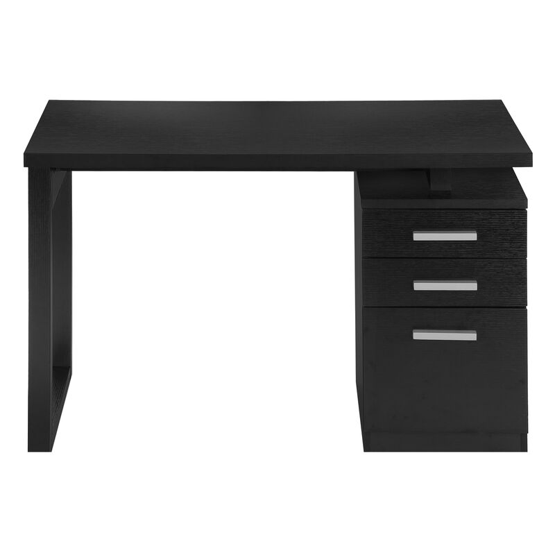 Monarch Specialties I 7691 Computer Desk, Home Office, Laptop, Left, Right Set-up, Storage Drawers, 48"L, Work, Laminate, Black, Contemporary, Modern