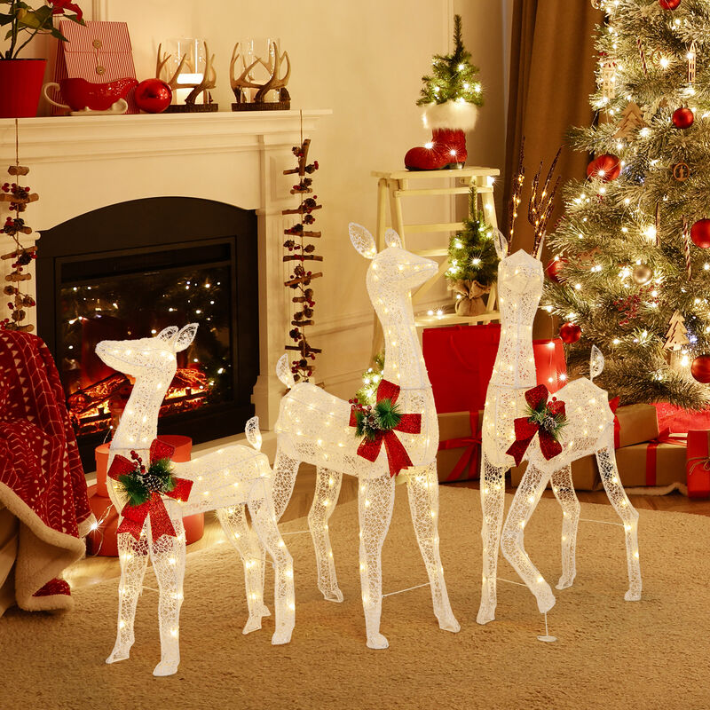 3-Piece Pre-lit Christmas Reindeer Family with 230 Warm White LED Lights image number 5